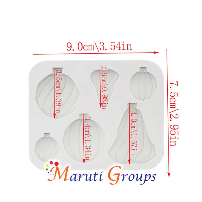 Bauble Swirl Selection Silicone Mould