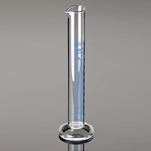 Measuring Cylinders, Glass, Spouted, 100 ml, round base, Grade A