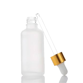 Dropper Bottles Clear Glass Gold Lids