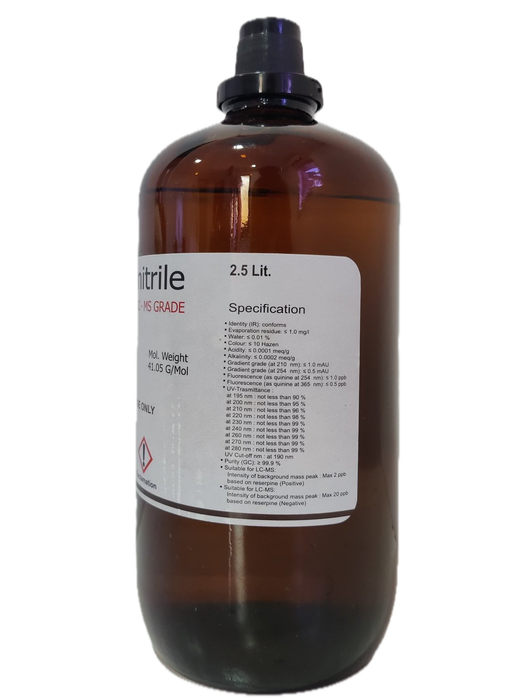 Acetonitrile 99,9% HPLC Grade 2,5L