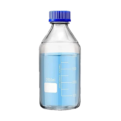 Laboratory Bottles With Blue Cap