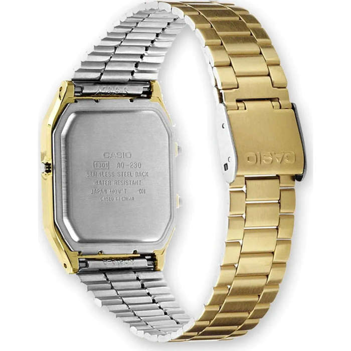 Casio Vintage Edgy World Time Gold Color Unisex Watch (AQ-230GA-5AMQYES) - 39 mm