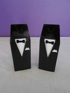Wedding box 10x5cm Pkt10 blk Tuxedo