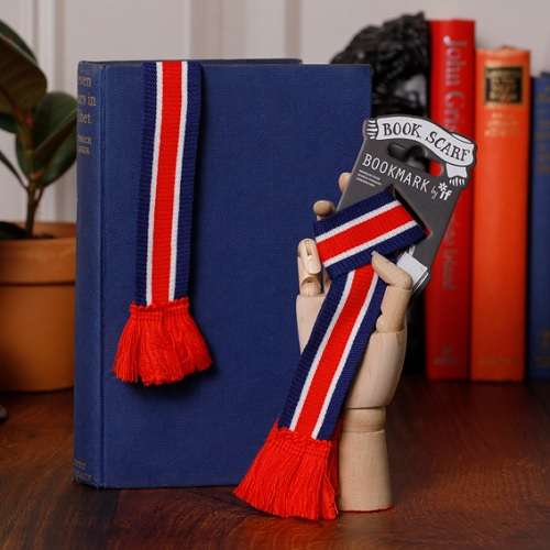 BOOK SCARF BOOKMARK RED WHITE & BLUE