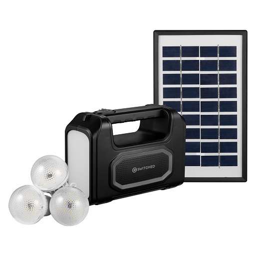 SWITCHED Portable Power Station with Solar Panel -Black