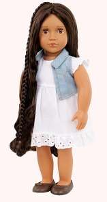 OG HAIRPLAY DOLL PERLA 18INCH FROM HAIR TO THERE DARK BROWN