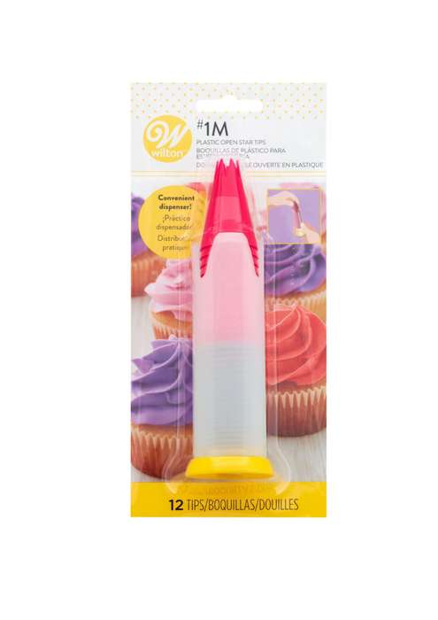 Wilton Pop-Up Piping Tip Dispenser ? Includes 12 Disposable Piping Tips (Tip 1M)