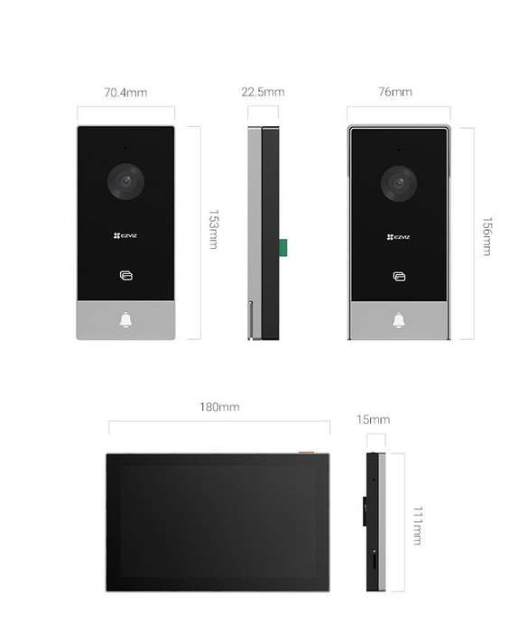 Ezviz Hp5 1080P Wifi Video Intercom Kit-2 Wire Cctv