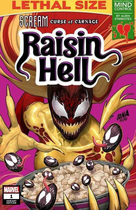 SCREAM CURSE OF CARNAGE #1 DAVID NAKAYAMA RAISIN HELL CEREAL VARIANT