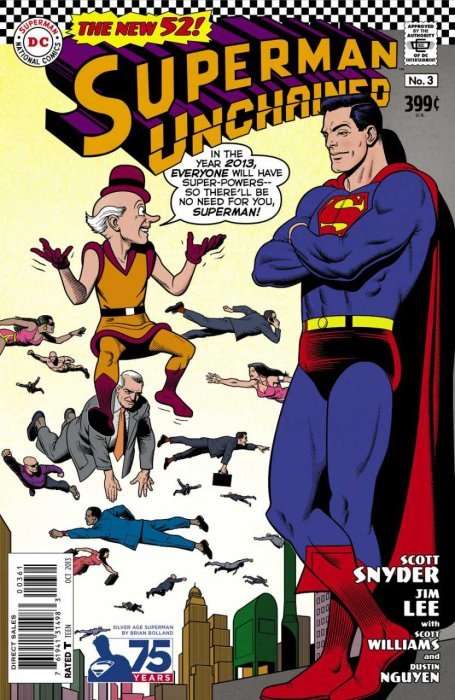 Superman Unchained Issue # 3h Brian Bolland Variant Silver Age 1:50