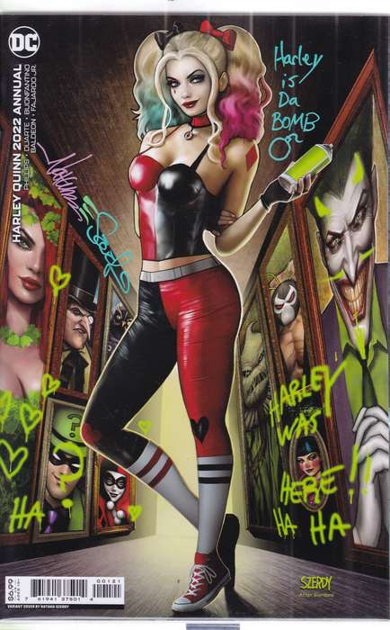 HARLEY QUINN ANNUAL # 1 SIGNED AND REMARKED BY SZERDY AT DALLAS FAN EXPO WITH COA.