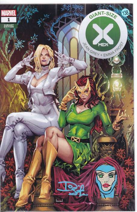 GIANT-SIZE X-MEN JEAN GREY & EMMA FROST #1 SIGNED AND REMARKED BY DIETRICH SMITH WITH COA.