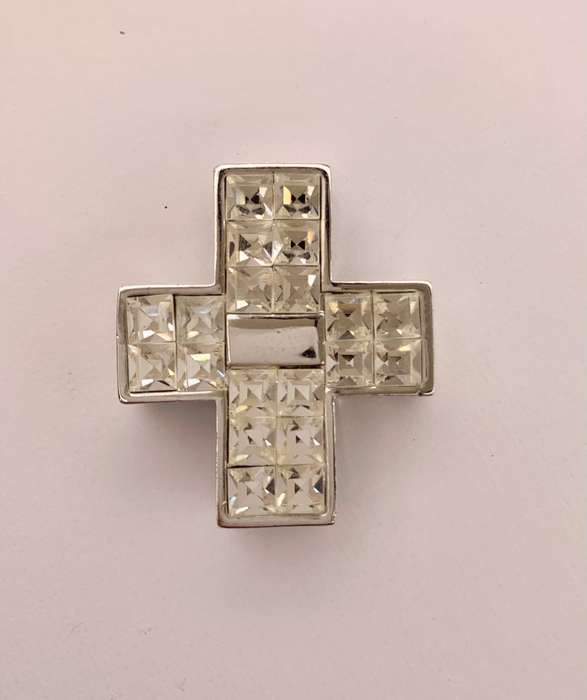 Pendant - Silver Plated Diamante Cross Pendant #ML180 R120.00 | Dimensions: 40mm by 35mm