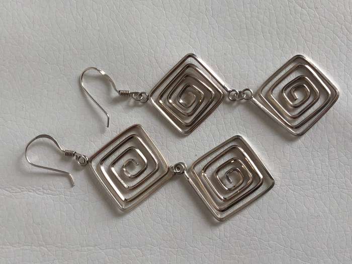 Silver Plated Shepherds Hook Earrings With Double Spiral Design #ML483 R250.00 | Dimensions: 76mm...