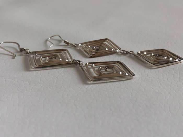 Silver Plated Shepherds Hook Earrings With Double Spiral Design #ML483 R250.00 | Dimensions: 76mm...