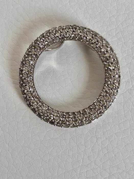 Silver Pendant, Circle of Life With Diamante #ML569| Dimensions: 30mm Diameter