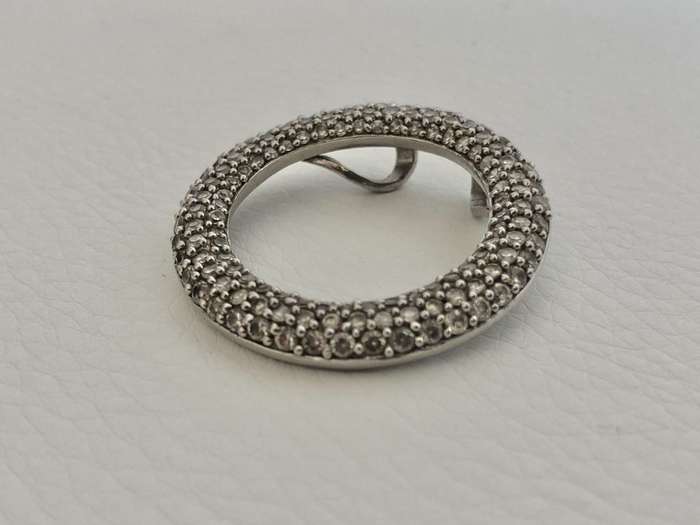 Silver Pendant, Circle of Life With Diamante #ML569| Dimensions: 30mm Diameter