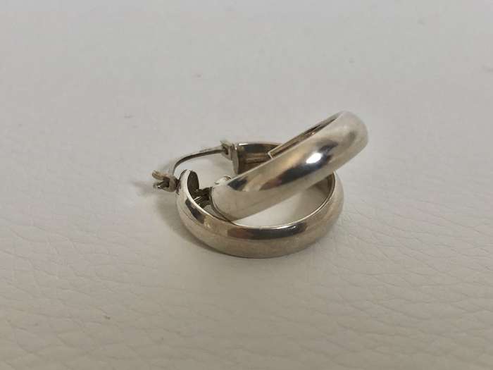 Silver Hooped Earrings #ML573 R395.00 | Dimensions: 17mm Diameter