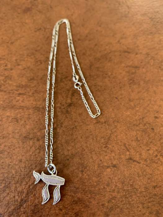 Silver Plated Hebrew 'Chai' Pendant on Silver Chain #ML692 R295.00 | Dimensions: Chain is 450mm, ...
