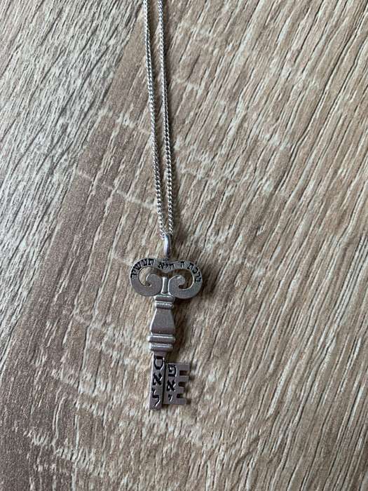 925 Silver Key Pendant on 925 Silver Chain, Pendant has Hebrew Letters On It #ML696 R495.00 | Dim...