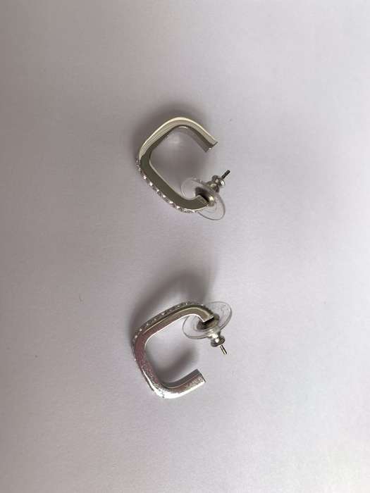 Silver Colour Rhodium Plated Swarovski Earrings With Swarovski Crystals, In Original Box (For Pie...