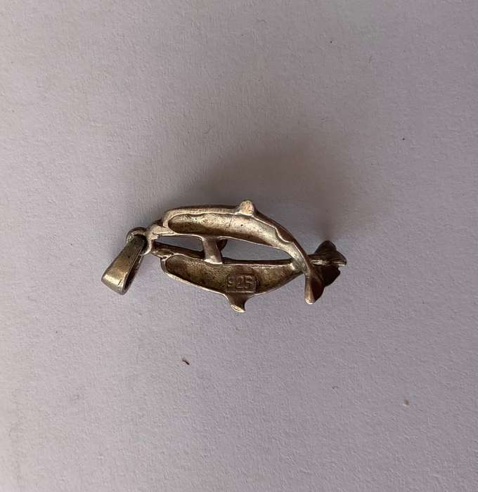 Silver Dolphins Charm - Two Entwined Dolphins #ML738 R180.00 | Dimensions: 17mm x 13mm