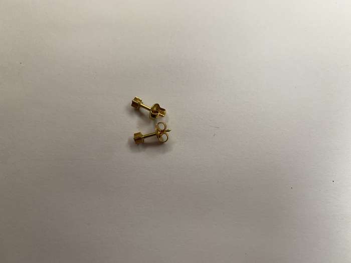 Gold Tone Star Shaped Stud Earrings #ML717 | Dimensions: 13mm x 4mm
