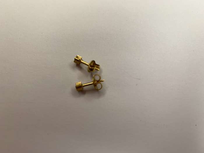 Gold Tone Star Shaped Stud Earrings #ML717 | Dimensions: 13mm x 4mm