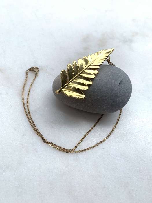 Gold Tone Combination Pendant/Brooch On Chain. Leaf Design Pendant/Brooch #ML771 R295.00 | Dimens...