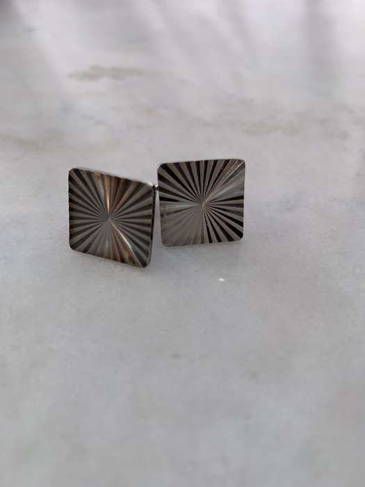 Cufflinks - Fluted Pattern. Silver Plated #ML899