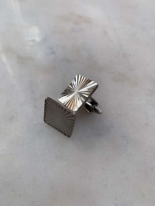 Cufflinks - Fluted Pattern. Silver Plated #ML899