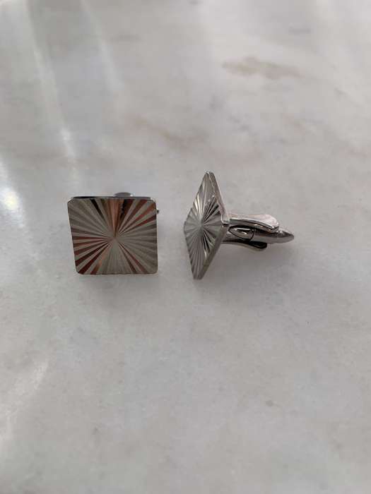 Cufflinks - Fluted Pattern. Silver Plated #ML899