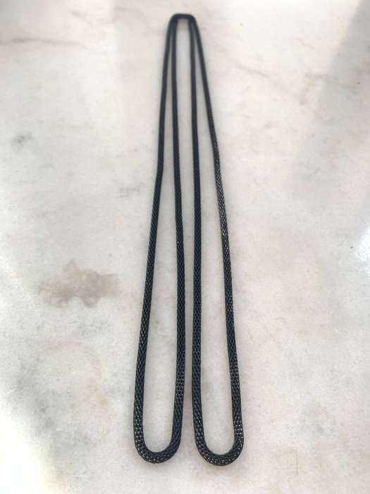 Thin Black Coloured Long Necklace #ML920  | Dimensions: 580mm D
