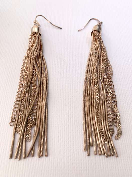 Earrings - Multi Chain Metal Dangly Earrings With Tassles. Rose Gold Colour #ML1015 R250.00 | Dim...
