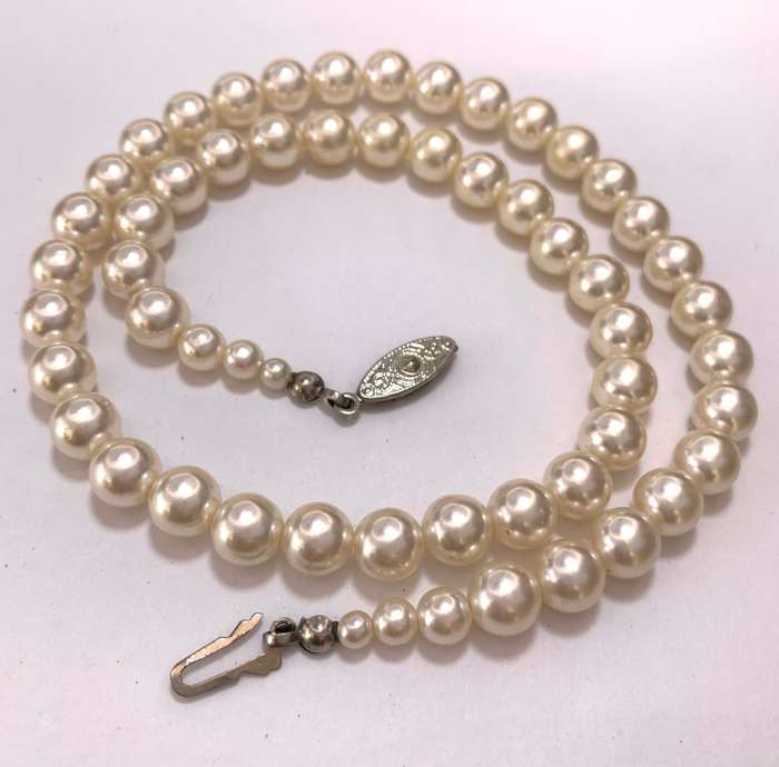 Necklace - Pearly Style Beads With Silver Colour Clasp #ML1069 R195.00 | Dimensions: 470mm L