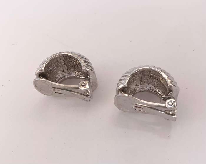 Earrings - Silver Colour Fluted Clip-on Earrings. Branded 'Honey'#ML1086 R195.00 | Dimensions: 1...