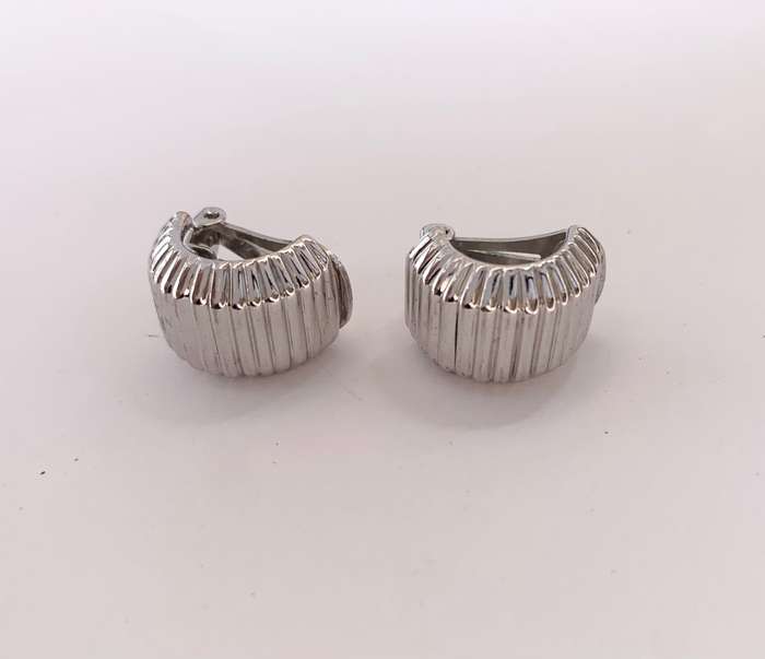 Earrings - Silver Colour Fluted Clip-on Earrings. Branded 'Honey'#ML1086 R195.00 | Dimensions: 1...