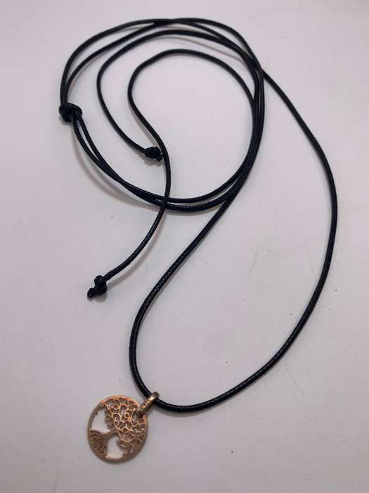 Pendant - 925 Silver Gilt Rose Colour Tree of Life on Long Black Cord #ML1108 R195.00 | Dimension...
