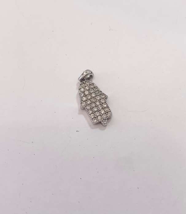 Pendant - 925 Silver Chamsa With Embedded Diamante Stones #ML1146 R195.00 | Dimensions: 20mm x 7mm