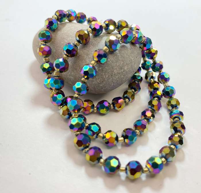 Bracelet - 3 x Multi-Colour Anodised Beads #ML1228 R300.00 | Dimensions: 60mm D