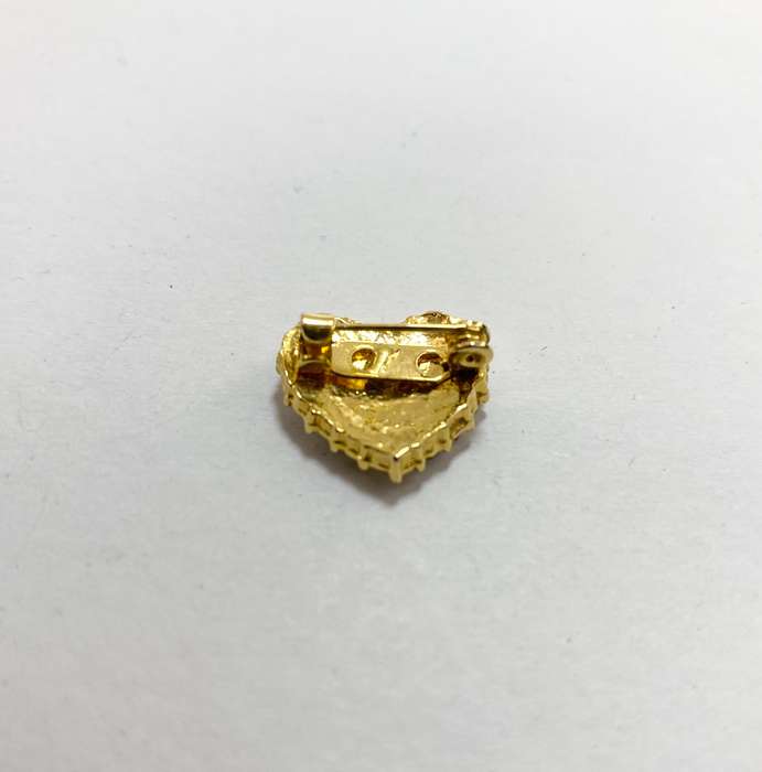 Brooch - Heart Brooch With Diamante. Gold Coloured #ML1238 R195.00 | Dimensions: 15mm x 17mm