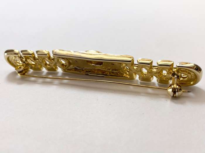 Brooch - Oblong With Large Clear Centre Stone Detail. Gold and Silver Colour #ML1259 R295.00 | Di...