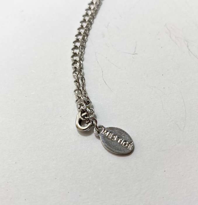 Necklace - Mestige Branded Silver Colour Chain With Crystal Centre Stone Pendant #ML1385