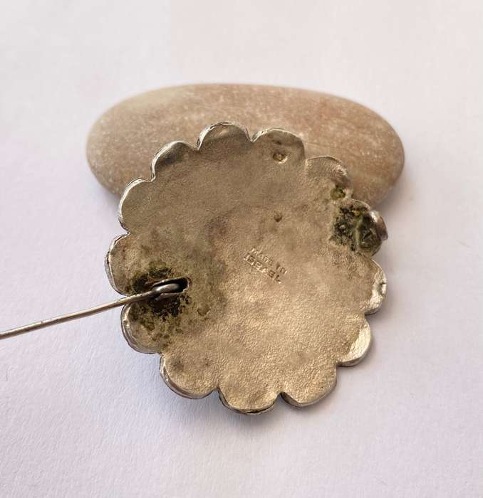 Brooch - Vintage Folded Twist Design. Silver Colour. Made In Israel #ML1440