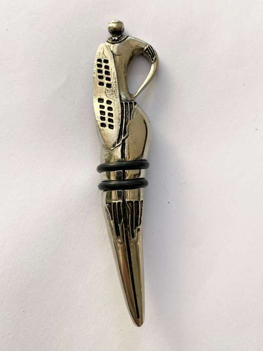 Antiques and Collectibles - Andy Cartwright Tribal Warrior Wine Stopper In Original Box #ML1481