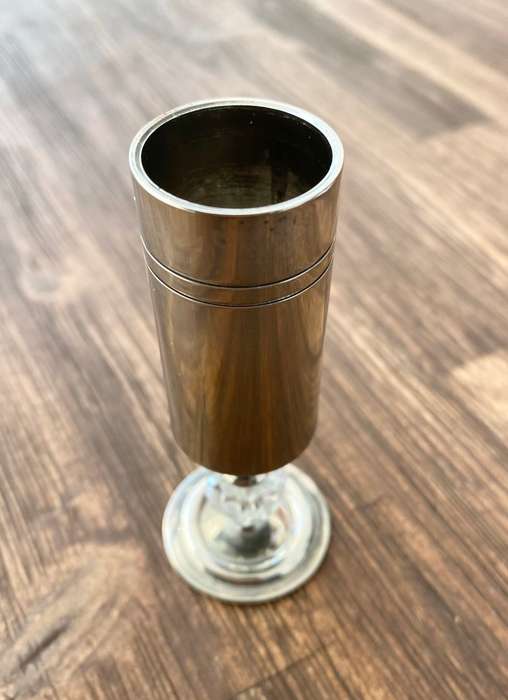 Antiques and Collectibles - Small Wine Goblet. Crystal on Stem. Silver Colour #ML1551