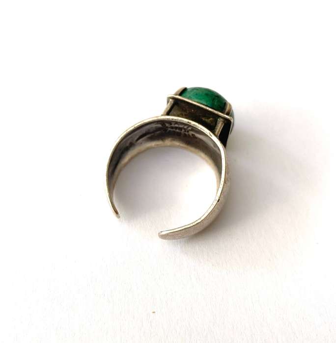 Ring - Wide Sterling Silver Cuff Band With Israel Stamp #ML1604