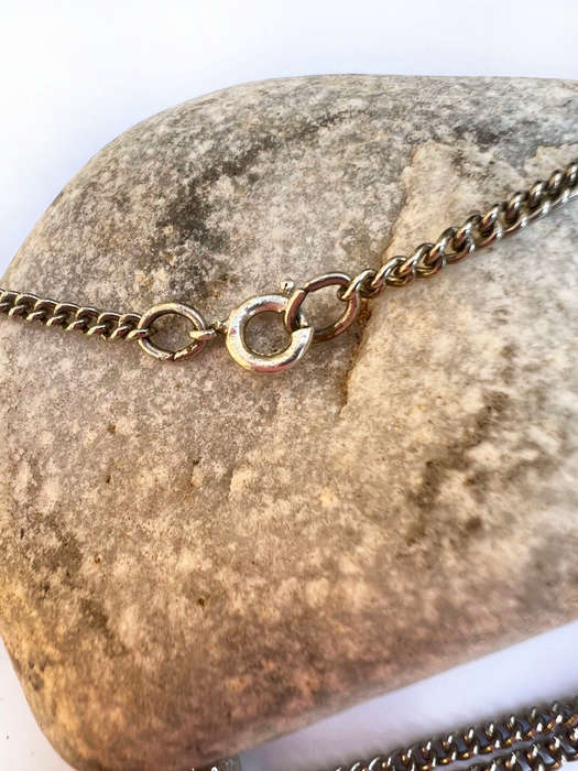 Necklace- Silver Colour Chain with Silver Colour Bullet Pendant ML1731