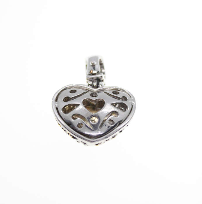 Pendant - Silver and Gold Tone Marcasite Lattice style Pendant - ML2318