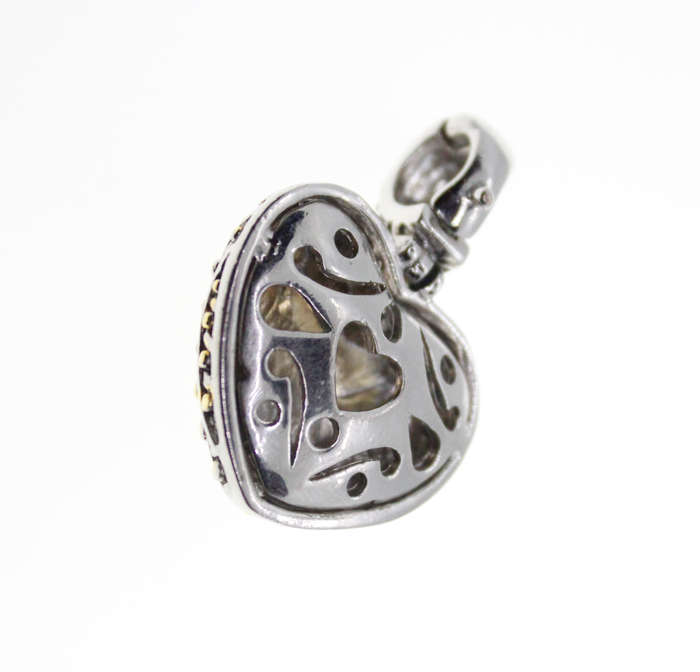 Pendant - Silver and Gold Tone Marcasite Lattice style Pendant - ML2318